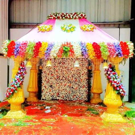 Flower Decoration For Wedding Fiber Mandap In Bangalore - Chintu Party ...