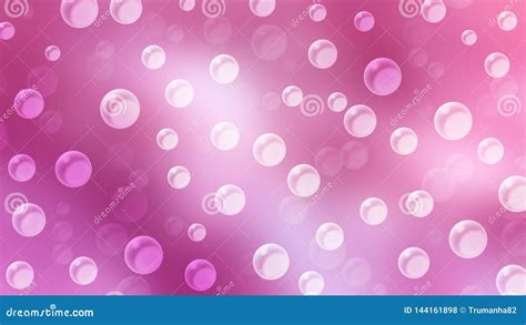 Abstract Floating Bubbles In Pink Background Stock Illustration