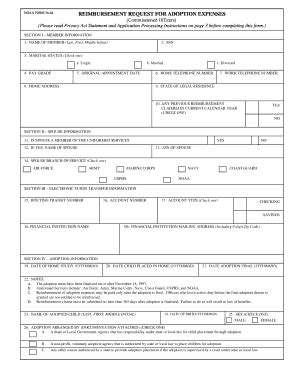 Fillable Online Corporateservices Noaa Reimbursement Request For