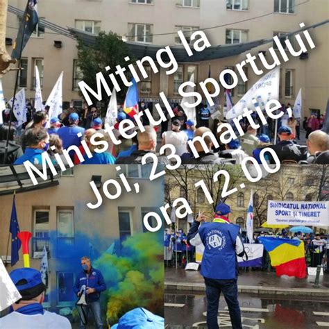 Miting la Ministerul Sportului Sindicatul Național Sport și Tineret