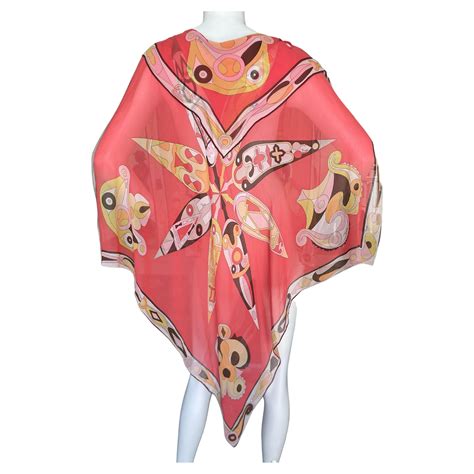 Vintage 1960s 1970 S Emilio Pucci Matching Cape Bikini And Hat Set At