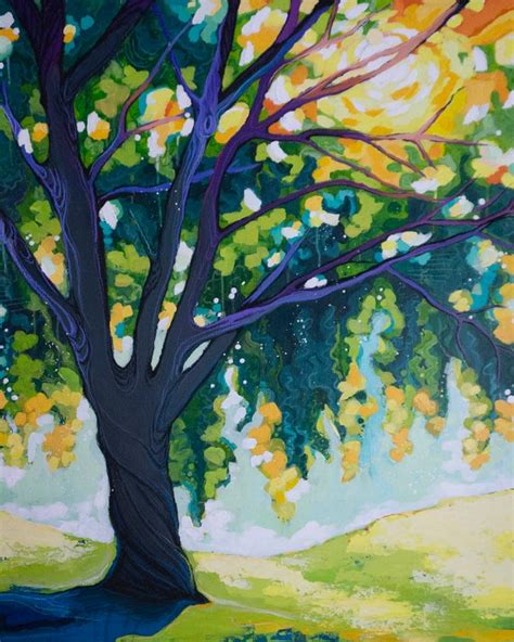 Tree Acrylic Art Print Tree Painting Tree Print Colorful - Etsy