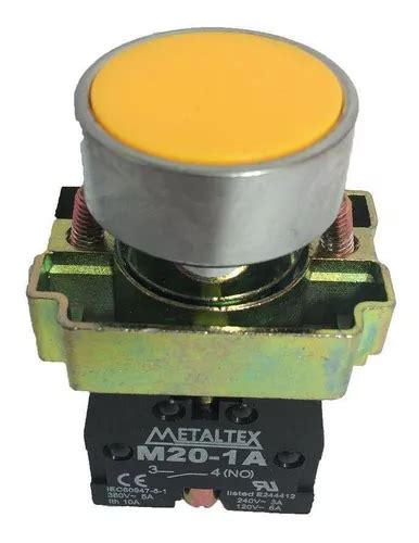 Botão Pulsador 1na Metaltex Cor Amarelo MercadoLivre