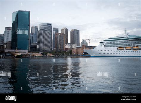 A Cruise Ship Moored In Sydney Harbour Sydney Australia Stock Photo