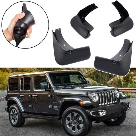 Speedlong 4pcs Car Mud Flaps Splash Guards Fender Mudguard Compatible With Jeep Wrangler 2018