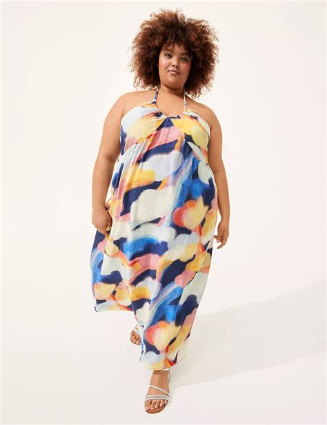 V Neck Halter Maxi Dress Lanebryant