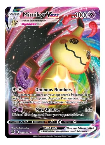 Cartas Pokemon Mimikyu Vmax 069 172 Full Art Brs Envío gratis