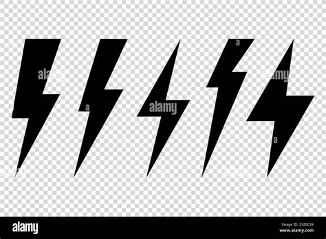 Set Lightning Bolt Electric Lightning Bolt Symbols Stock Vector Image And Art Alamy