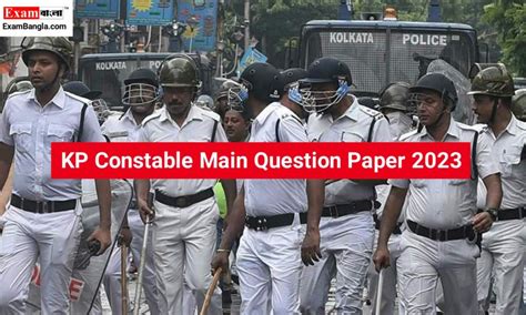 Kolkata Police Constable Main Question Paper Kp Constable Main