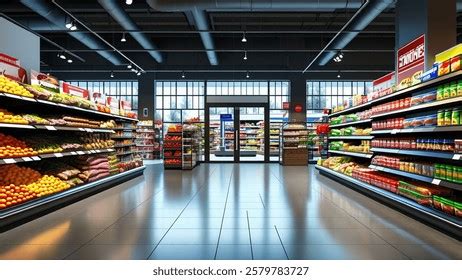 supermarket interior royalty  images stock