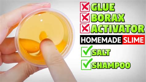 How To Make No Glue No Borax Only Salt Shampoo Slime Homemade Diy Slime Slime With Shampoo