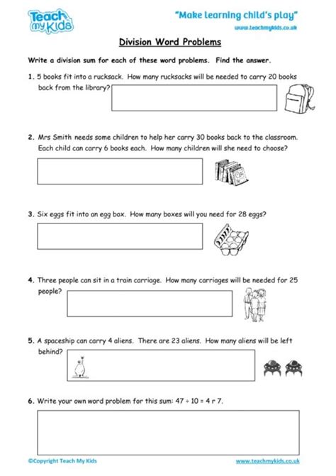 Division Word Problems Tmk Education