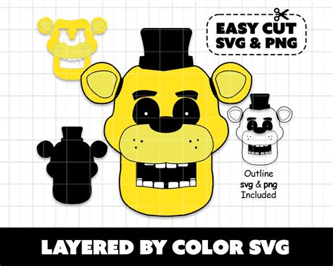 Svg Bundle Five Nights At Freddys Fnaf Digital File Layered By Colour Svg Cricut Etsy