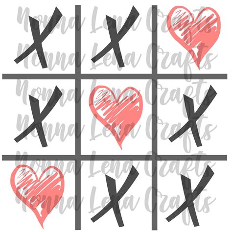 Tic Tac Toe Hearts Valentine S Day Svg Png Clipart Etsy