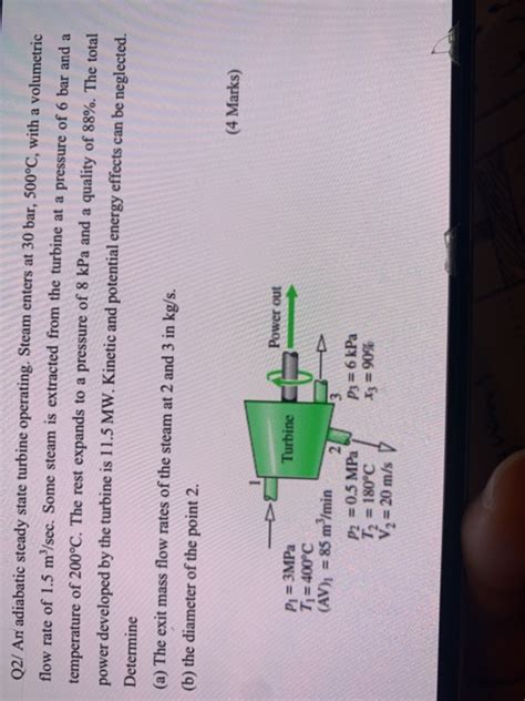 Solved Q2 An Adiabatic Steady State Turbine Operating