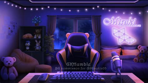 Artstation Chill Room Vtuber 2d Background Game Anime