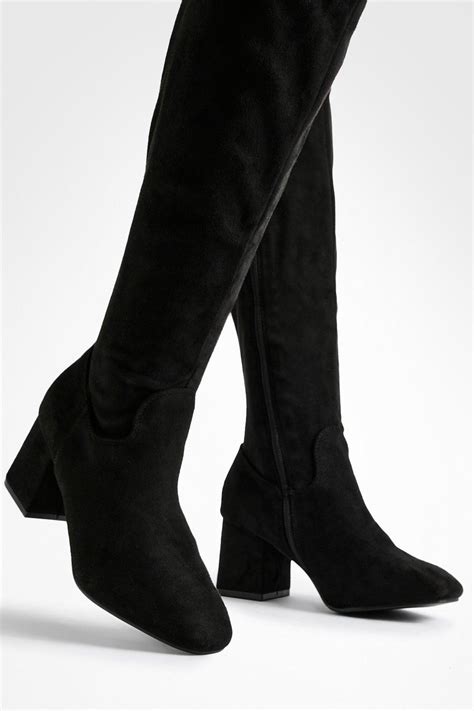 Imogen Suede Block Heel Knee Boots Atelier Yuwa Ciao Jp