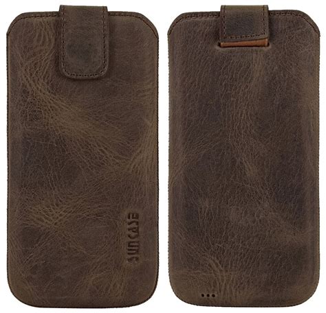 Suncase Tui En Cuir Sac Antique Braun Silicone Pour Samsung Galaxy