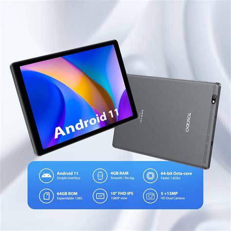 TOSCiDO Tablet Tablet Octa Core De 10 Pulgadas Android 11 4 GB De RAM