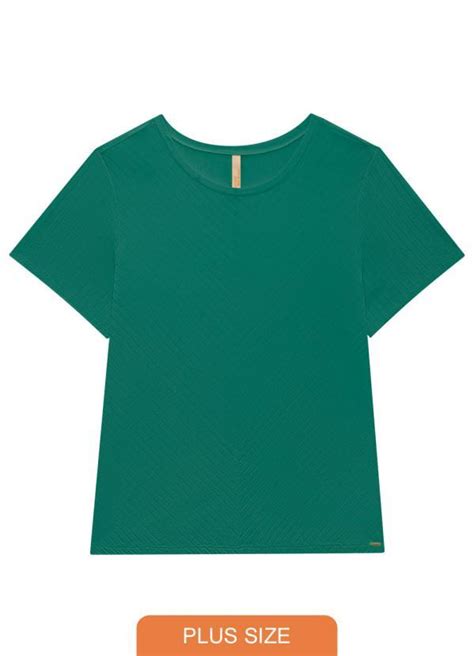 Blusa Malha Canelado Tracy Verde Lunender Mais Mulher