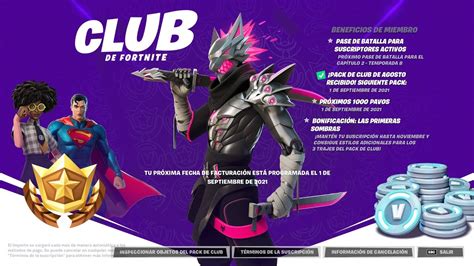 Si Compr El Club De Fortnite Del Mes De Septiembre Me Dar N El Nuevo