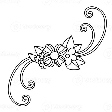 flower  drawing separate elements  flowers leaves  curls