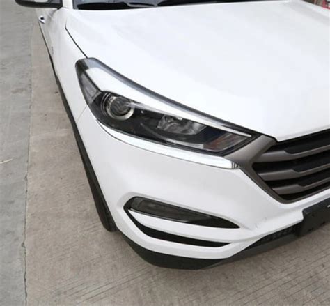 Chrome Headlights Eyebrow Eyelids Cover Trim Car Styling For Hyundai