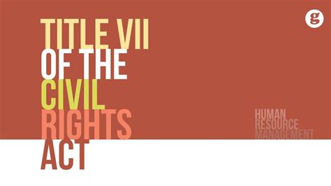 Civil Rights Act Of 1964 Title Vii