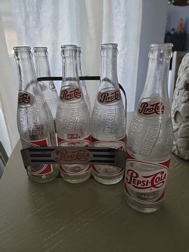 Vintage Pepsi Cola 10 Oz Textured Embossed Clear Glass Soda Bottle 1960’s Ebay