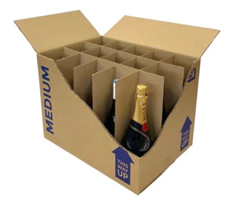 Wine Bottle Boxes Cardboard Packing For Moving Storing Shipping Wine Uk