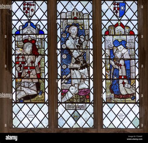 Medieval Stained Glass Window Holy Trinity Church Long Melford Suffolk England Robert