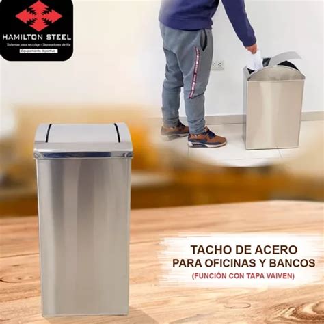 Tacho Con Tapa Vaiven Material Acero Uso Clinicas Cuotas sin interés