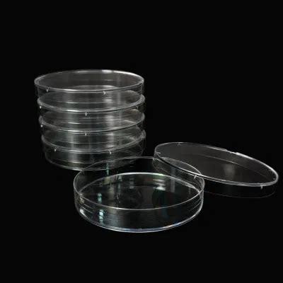 Plasticware Bulk Sterile Stackable Transparent Round Flat Media Uniform