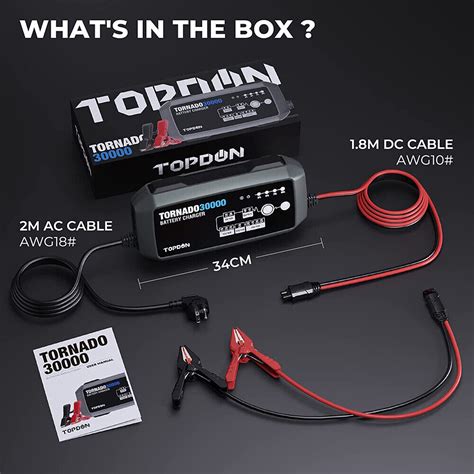 TOPDON T30000 Repair Desulfator Trickle Maintainer Peak 30A Auto