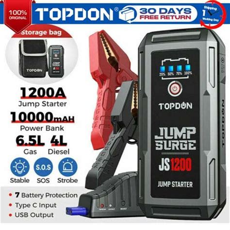 Topdon Js1200js2000js3000 Auto Kfz 12v Starthilfe Sichere Booster Powerbank Ebay