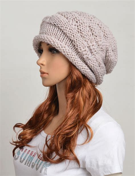 Slouchy Woman Handmade Knitted Hat Clothing Cap On Luulla