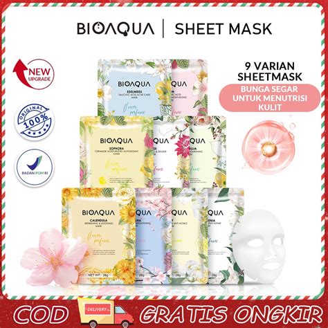 Jual Bioaqua Sheet Mask Masker Wajah Flowers Series 28g Pcs Hydrating Essence Face Mask