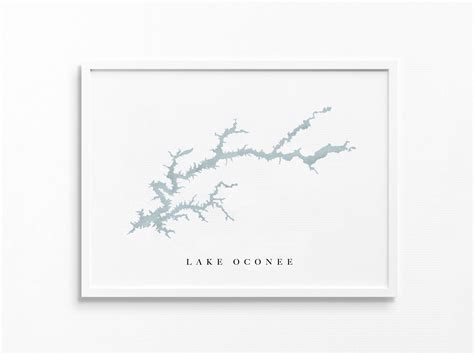 Lake Oconee Georgia Lake Map Lake Decor T Lake Layout Etsy