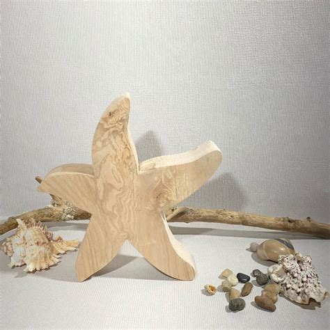 Seestern 21 Cm Aus Holz Maritime Deko Geschenk Sommer Etsy