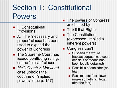 PPT Chapter 6 Development Of Congressional Powers PowerPoint