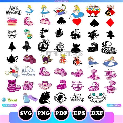 Alice In Wonderland Svg Png Eps Dxf Cricut Cartoon Svg Bundle