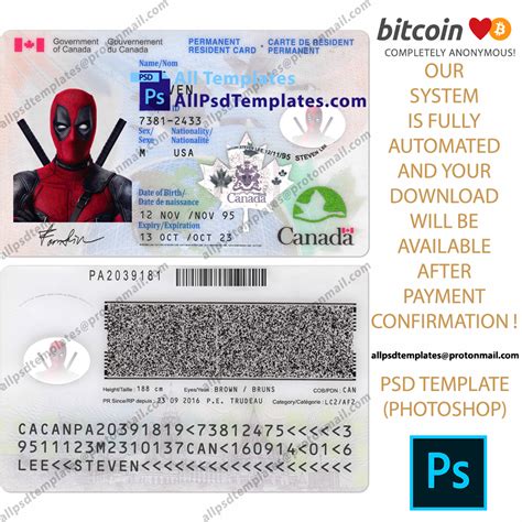 Canada ID Card Template ALL PSD TEMPLATES