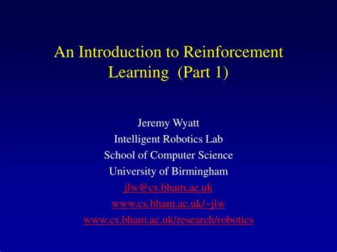 Ppt An Introduction To Reinforcement Learning Part Powerpoint