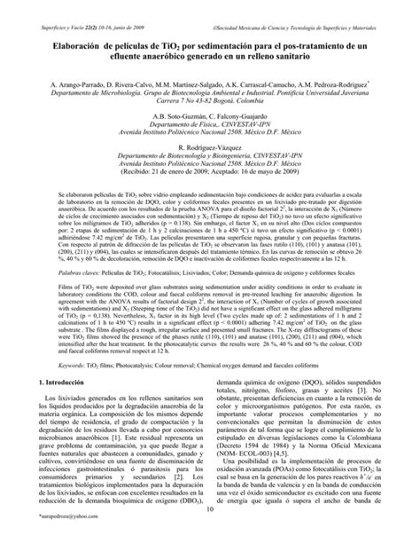 Elaboración de películas de TiO2 por sedimentación para el pos