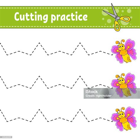 아이들을위한 절단 연습 교육 개발 워크시트 활동 페이지 아이들을위한 컬러 게임 벡터 그림입니다 0명에 대한 스톡 벡터 아트 및 기타 이미지 Istock