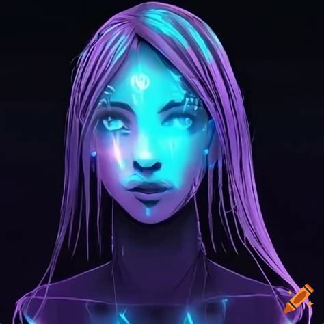 Anime Style Female Hologram Character Face On Craiyon