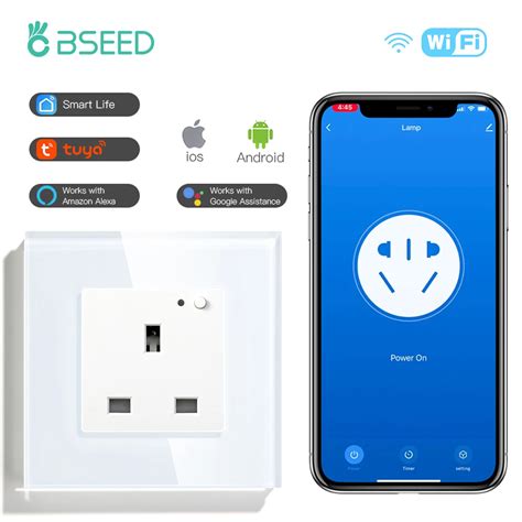 BSEED UK Presa A Muro Standard Wifi Smart Life App Control Google Alexa