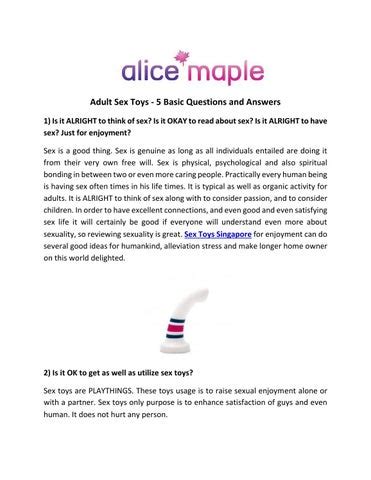 Adult Sex Toys 5 Basic Questions And Answers By Alice Maple Issuu