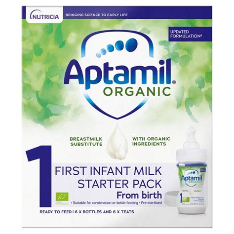 Aptamil Organic 1 First Baby Milk Formula Liquid Starter Pack From