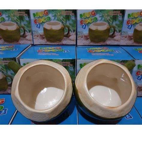 Jual Grosir Naj Mug Keramik Kelapa Mug Coconut Gelas Keramik Kelapa